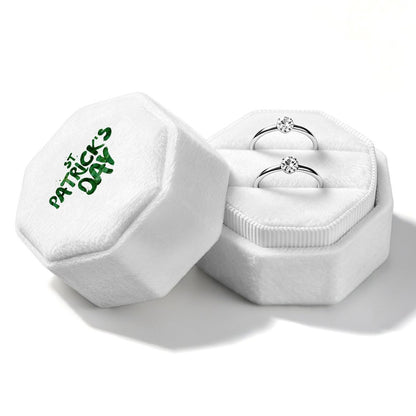 Personalized Octagonal Velvet Ring Box with Custom Foil Stamping