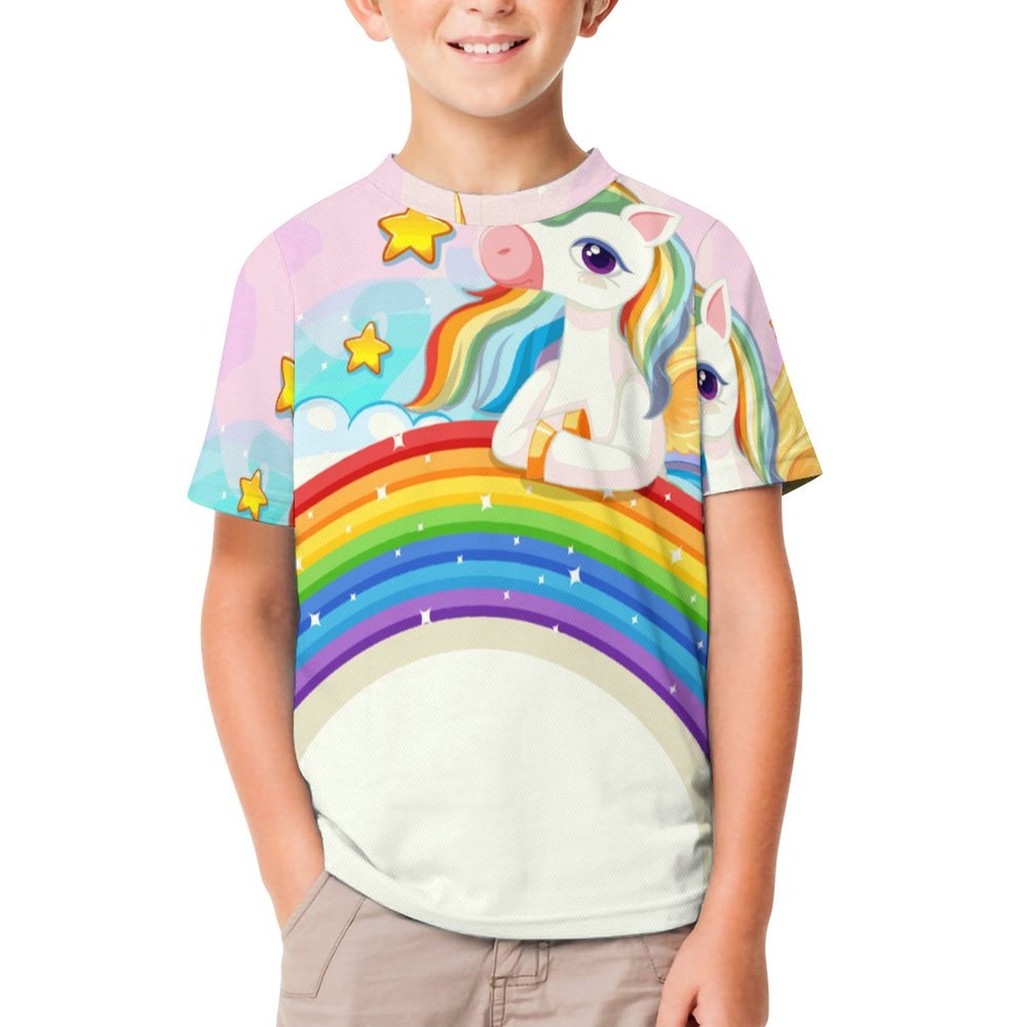 Custom Kids' Bird's-Eye Mesh T-Shirt | Personalized Children's Tee