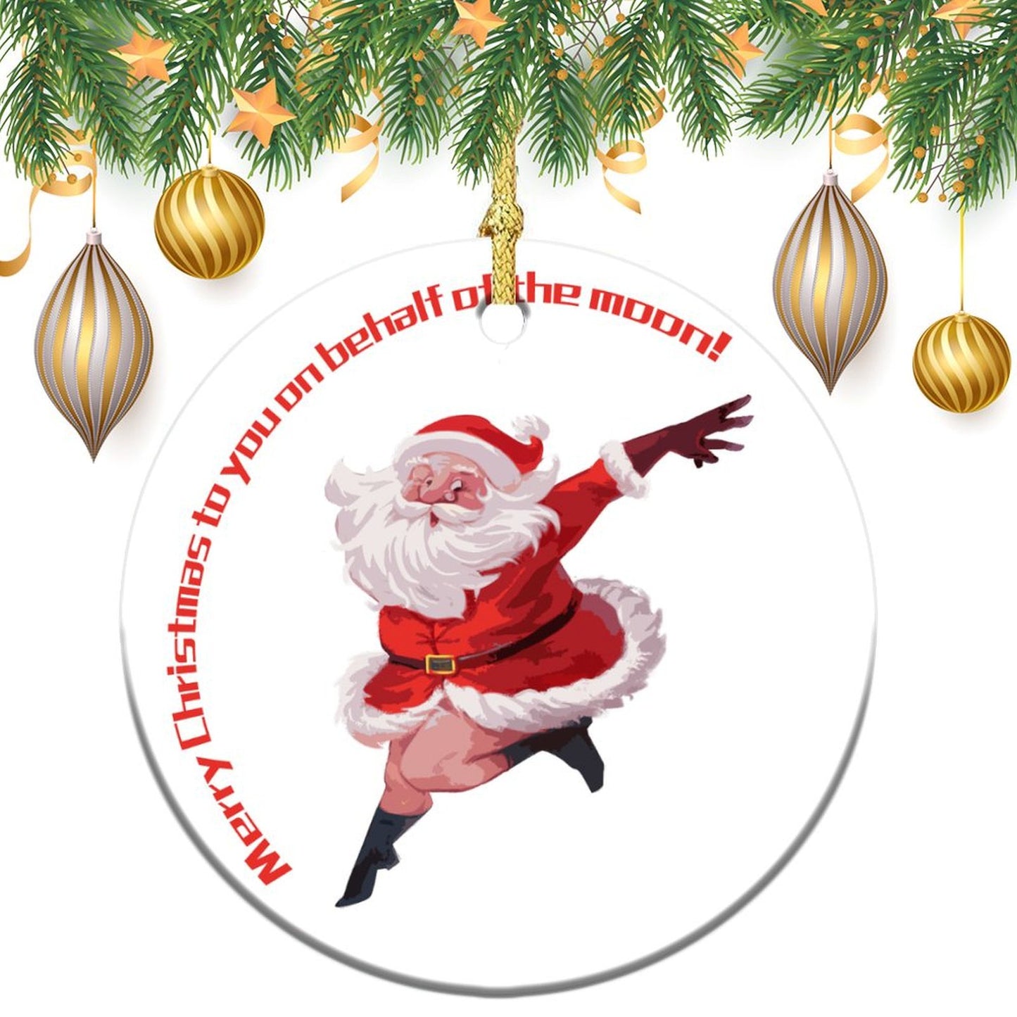 Your Photo on a Double-Sided Ceramic Ornament | Glazed Finish