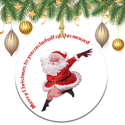 Your Photo on a Double-Sided Ceramic Ornament | Glazed Finish