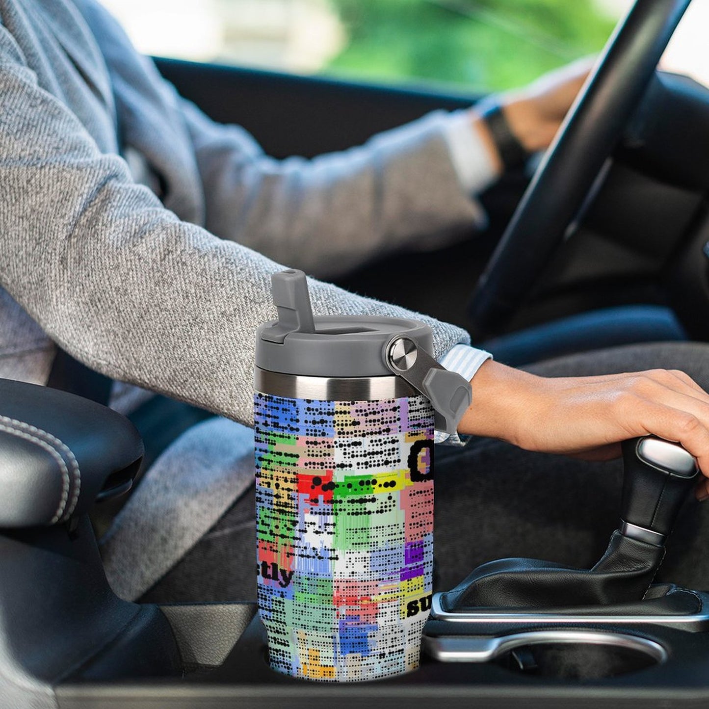 Custom 30oz Tumbler with Handle | Personalized Photo Travel Mug