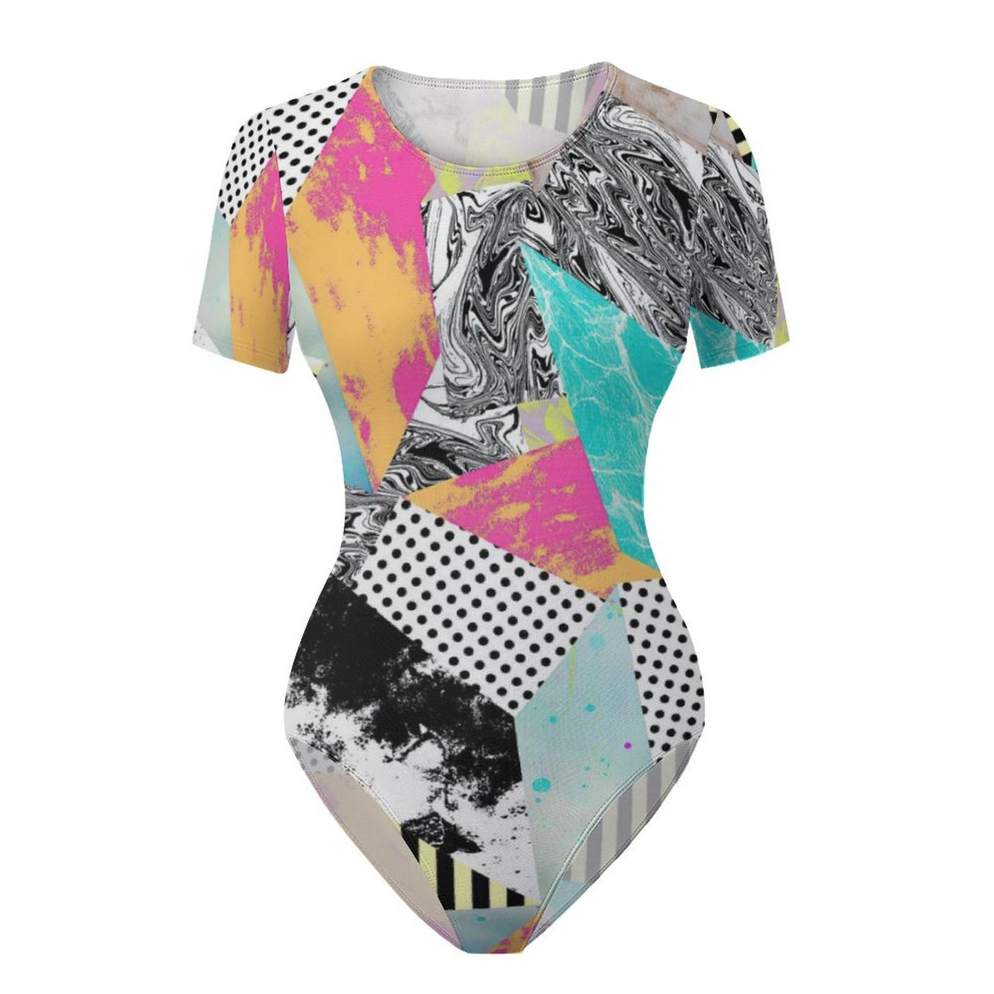 Custom Short Sleeve Bodysuit | Round Neck Snap Crotch Top