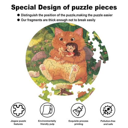 Wooden Animal Shaped Puzzle | UV Printed Poplar Jigsaw with Whimsy Pieces