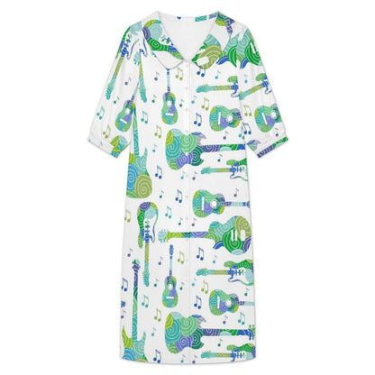 Custom Women's Linen-Look Maxi Shirt Dress