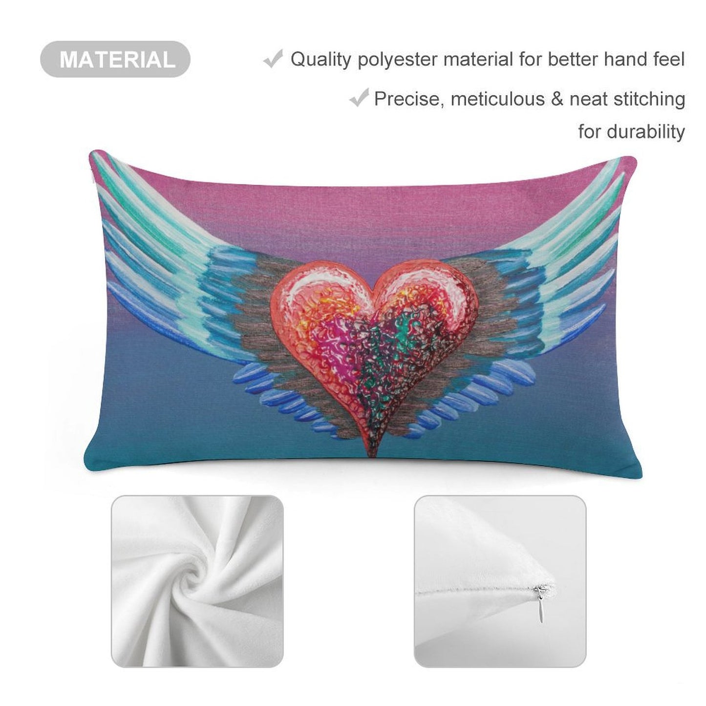 Luxurious Customizable Short Plush Oblong Pillowcases (Set of Two) - 12"x20"