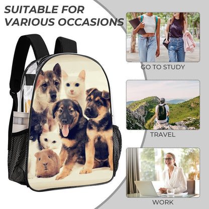 Custom Clear PVC Backpack Set — Personalized 3-Piece Transparent Bag Bundle