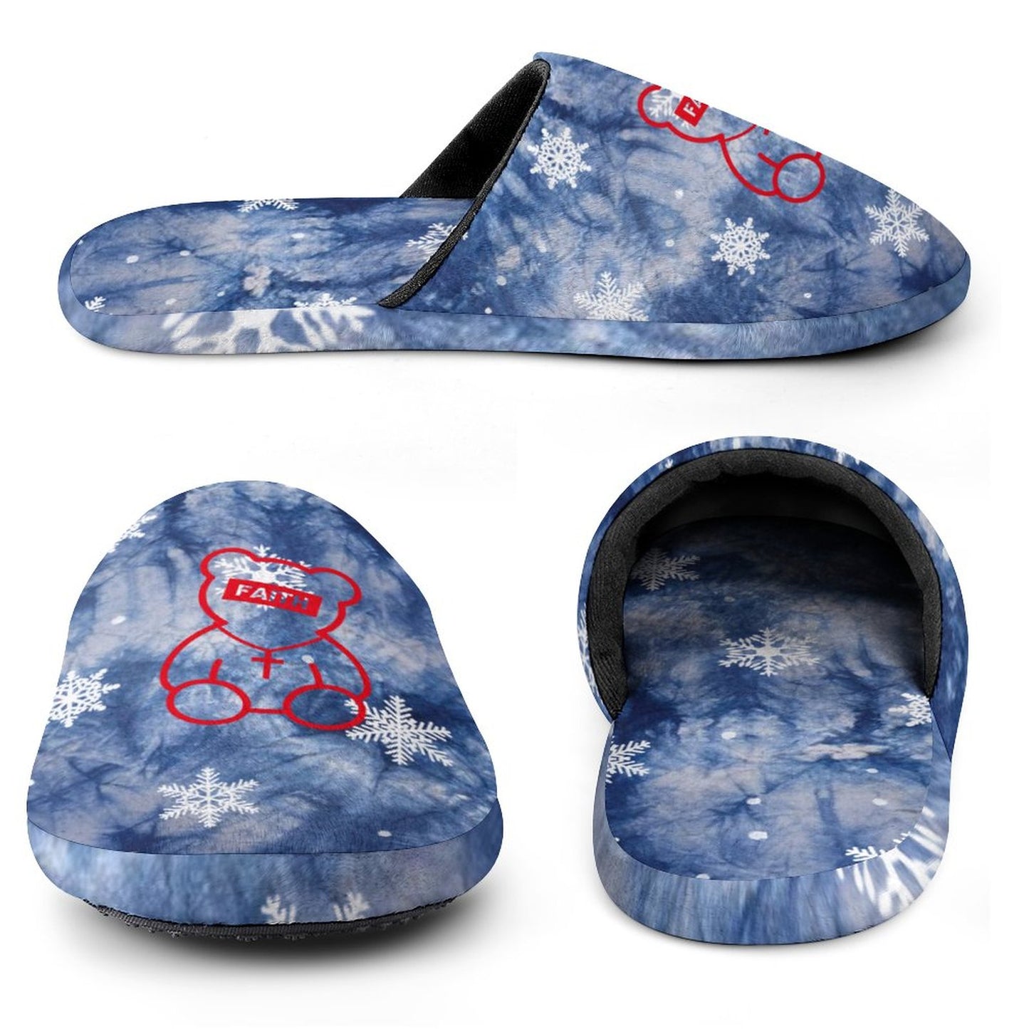 Custom Flannel House Slippers for Women | Non-Slip TPR Sole Indoor Shoes