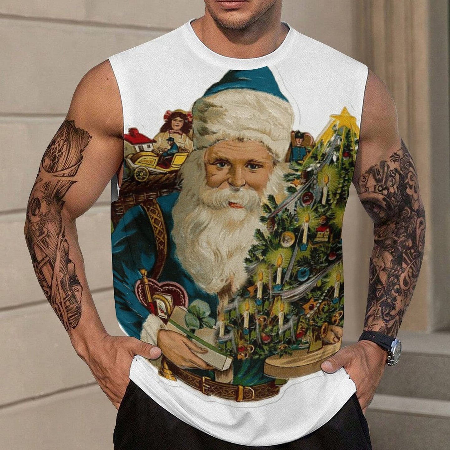 Custom Sleeveless Round Neck T-Shirt | Personalized Photo Tee