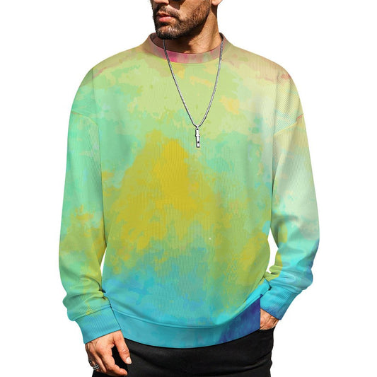 Custom Men's Drop Shoulder Sweater | Personalized Crewneck Pullover