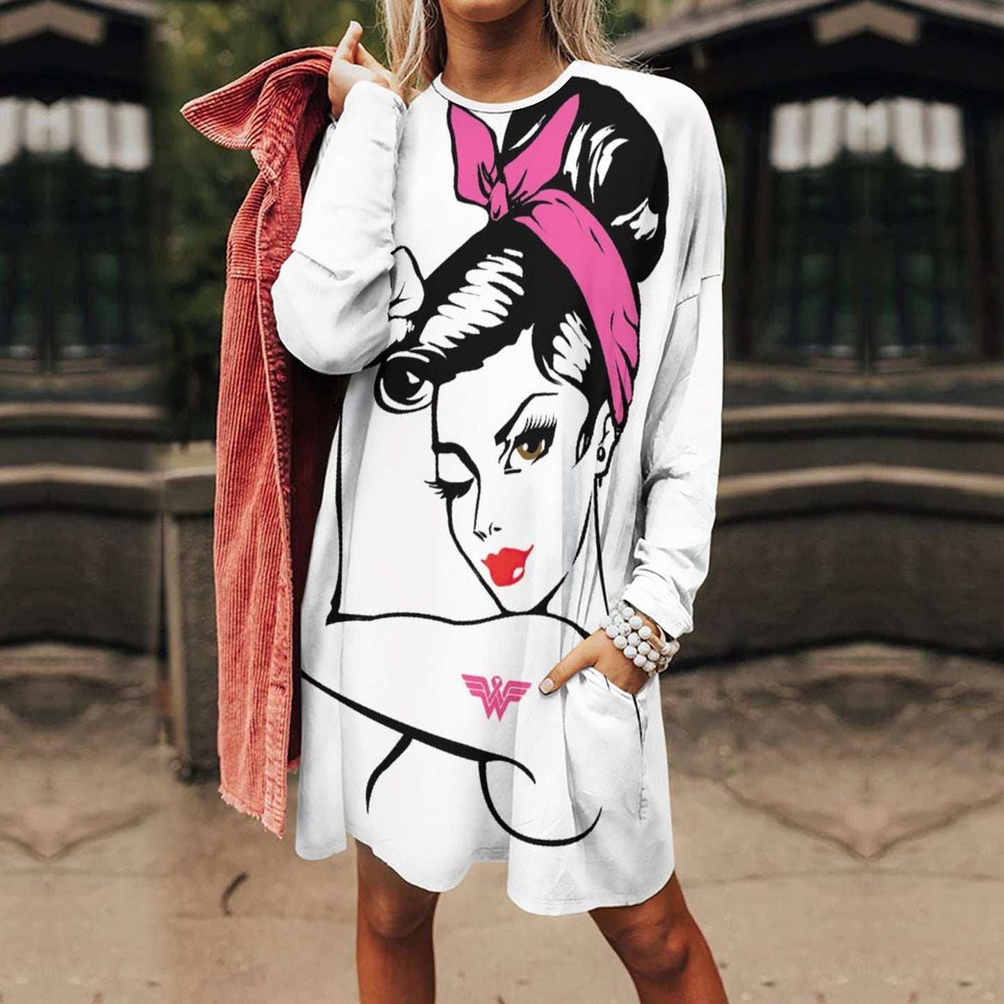 Custom Oversized Pocket Tunic | Long Sweatshirt for Leggings (2XS-6XL)
