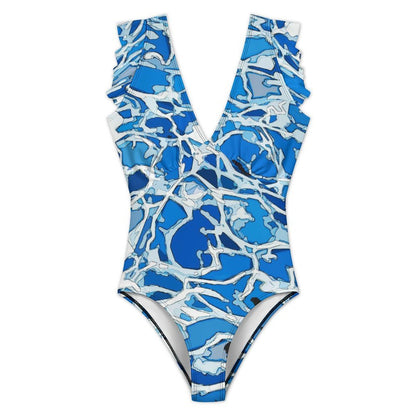 Custom Ruffle Sleeve One-Piece Swimsuit with Removable Padding