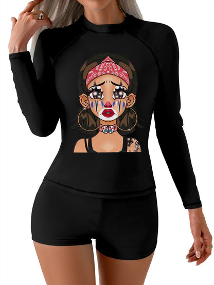 Custom Women's Rash Guard Set | Personalized Long Sleeve Swimsuit