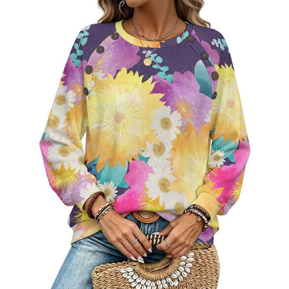 Custom Women's Button-Front Raglan Sleeve Cardigan Sweater