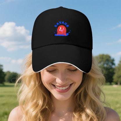 Custom Sandwich Brim Baseball Cap with Heat Transfer Print