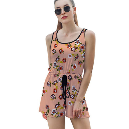 Custom Sleeveless Romper Women | Personalized Tie-Waist Jumpsuit