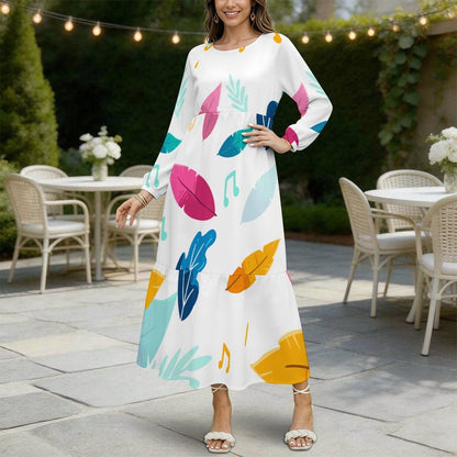 Custom Printed Babydoll Maxi Dress with Raglan Sleeves