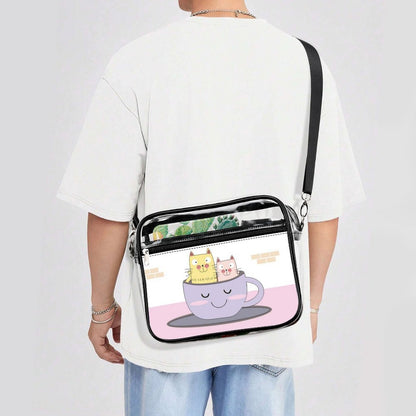 Custom Clear PVC Crossbody Bag — UV-Printed Personalized Transparent Shoulder Bag