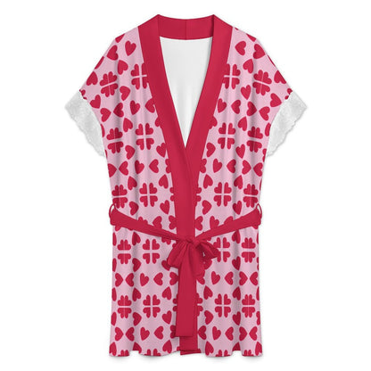 Custom Lace Trim Bridal Party Robe