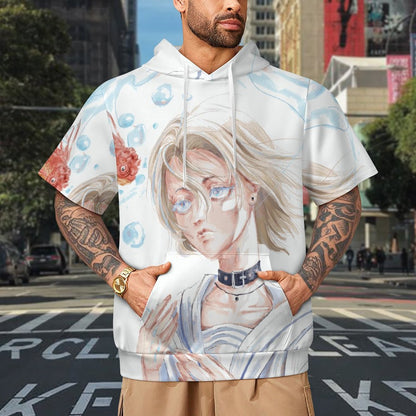 Custom Men's Short Sleeve Hoodie | Personalized Air Layer Fabric Top