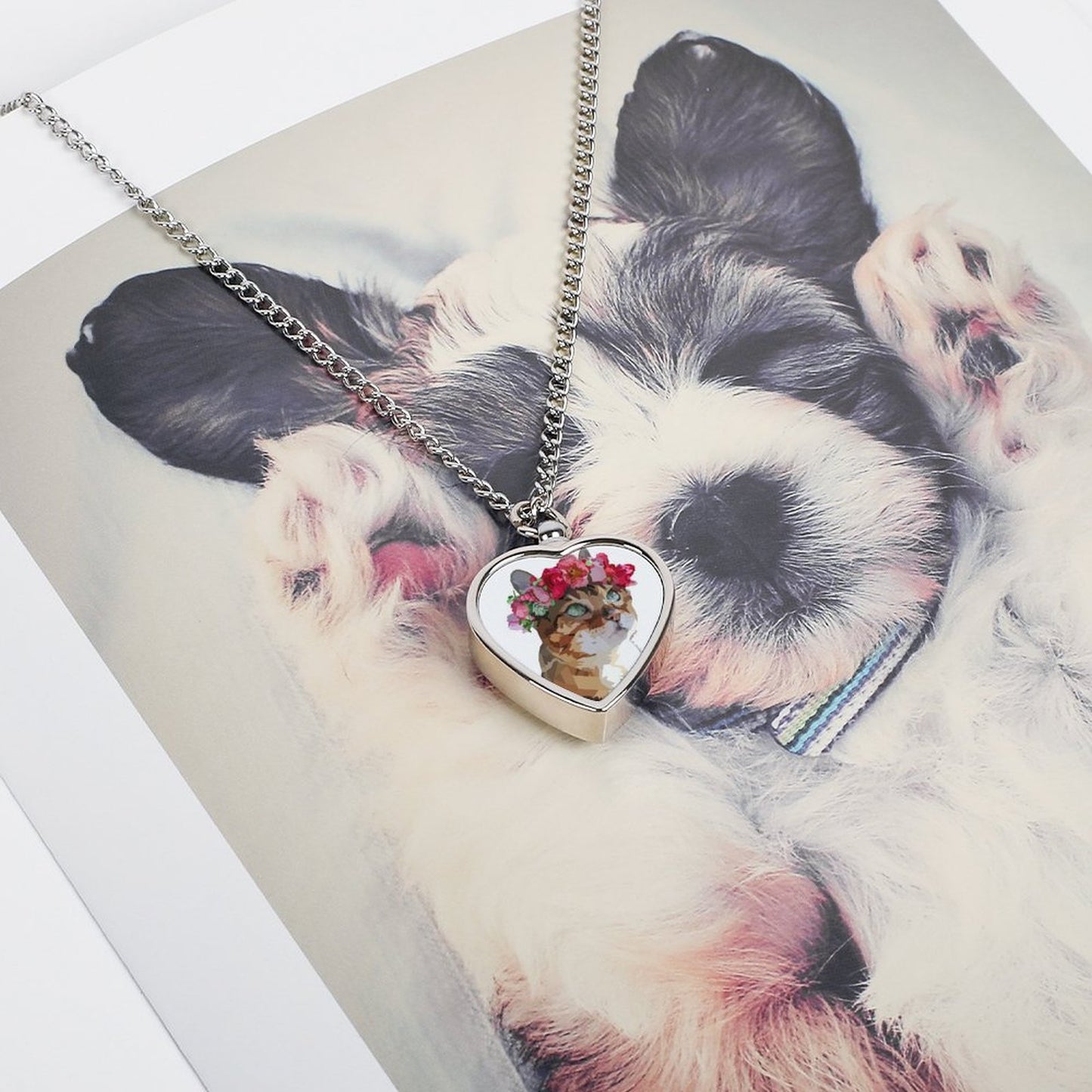Personalized Pet Photo Memorial Urn Necklace with Keepsake Pendant