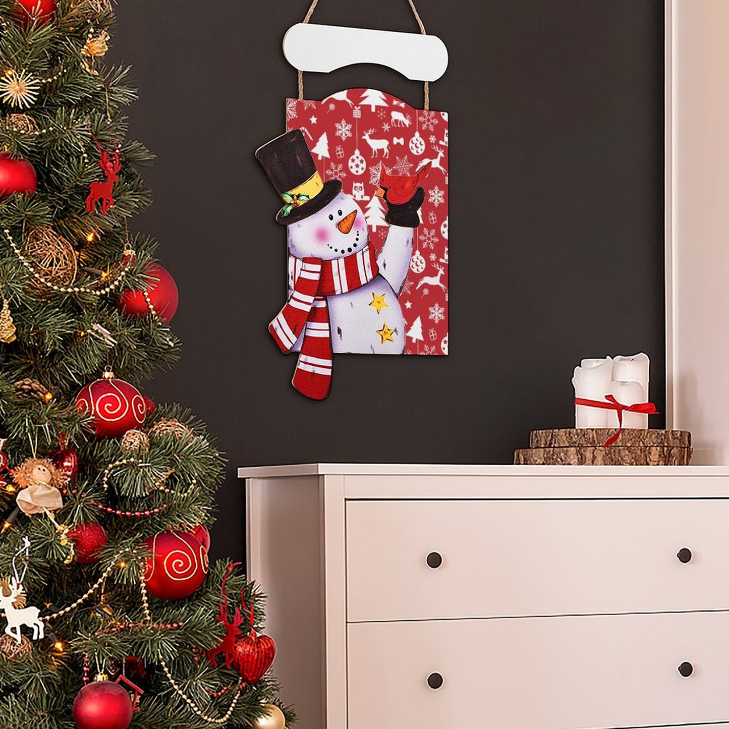 Your Photo as Custom Wooden Christmas Wall Art | A Rustic Holiday Scene