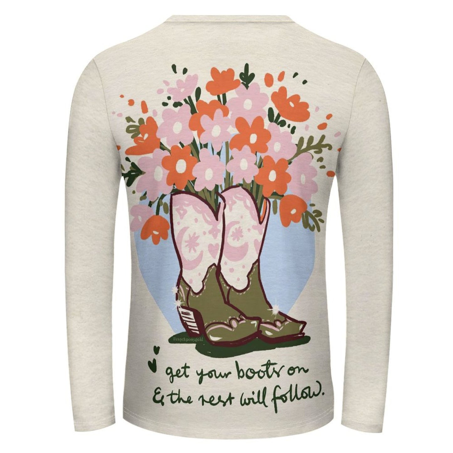 Custom All-Over Print Long Sleeve T-Shirt | 100% Cotton DTG Tee