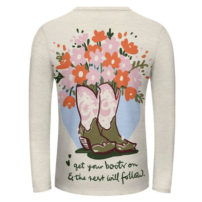 Custom All-Over Print Long Sleeve T-Shirt | 100% Cotton DTG Tee