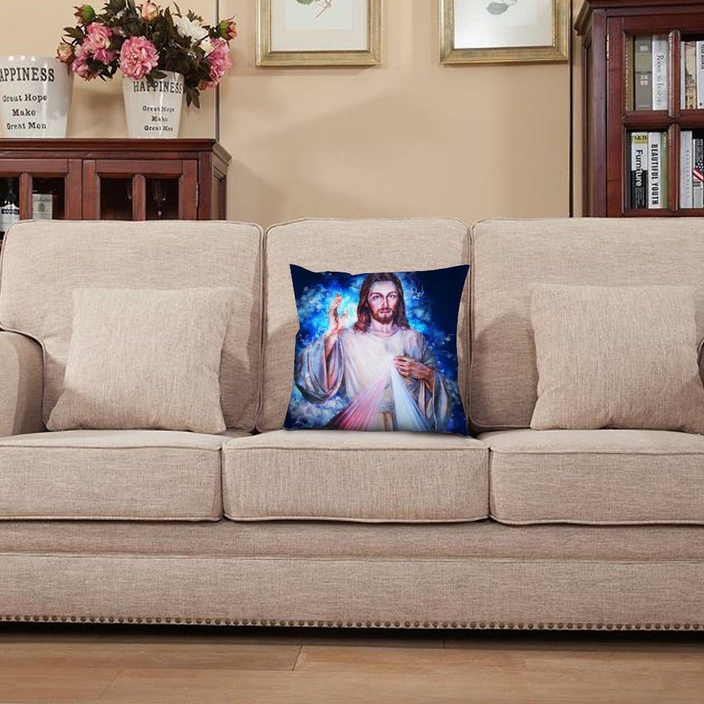 Custom Double-Sided Throw Pillow Covers | Personalized Hidden Zipper Case