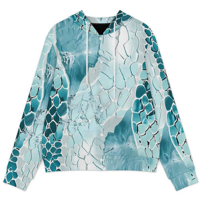 Custom Hooded Bomber Jacket with All-Over Print - Unisex Personalized Baseball Jacket