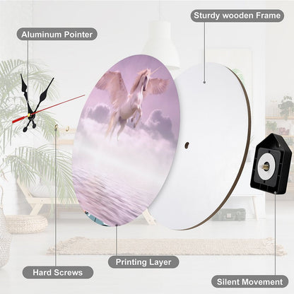 Custom Wall Clock Without Scale Personalized Clocks with Photo Text Logo Non-Ticking Clocks Silent Customize Gifts for Kitchen Bathroom Home Wedding Friend Family Lover Style 25*25cm