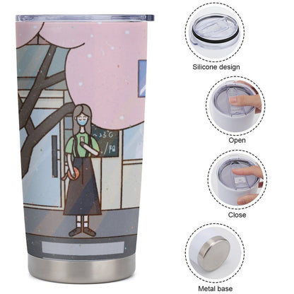 Custom Full Print Travel Mug Car Tumbler | 20oz Leakproof Commuter Cup