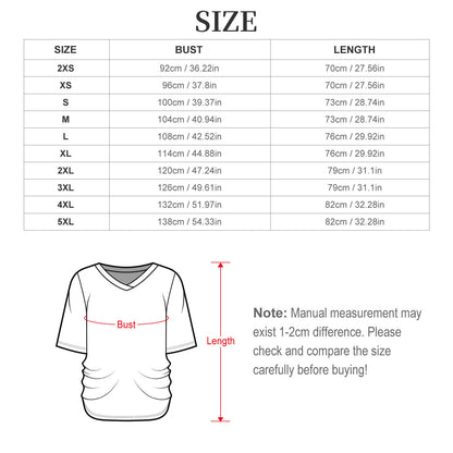 Custom V-Neck Ruched T-Shirt | Personalized Milk Silk Side Shirred Top