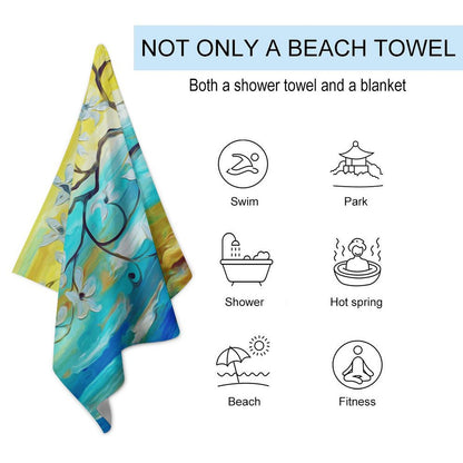 Custom Adult Beach Towel 130x80cm | Personalized Quick-Dry Fleece