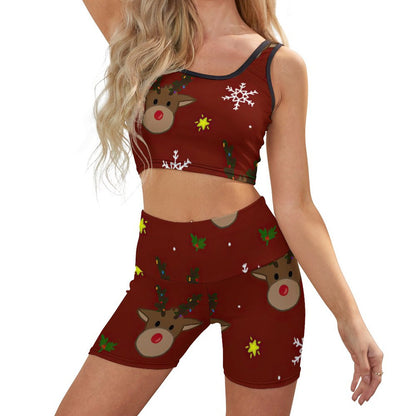 Custom Ribbed Workout Set | Personalized Yoga Top & Shorts