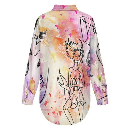 Custom Drop Shoulder Blouse for Women | Personalized Sateen Shirt