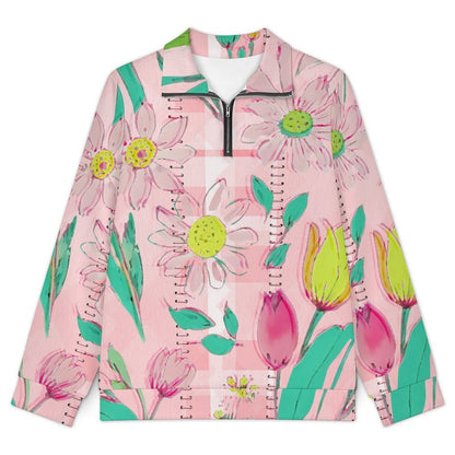 Custom Quarter Zip Pullover for Women with Personalized Print