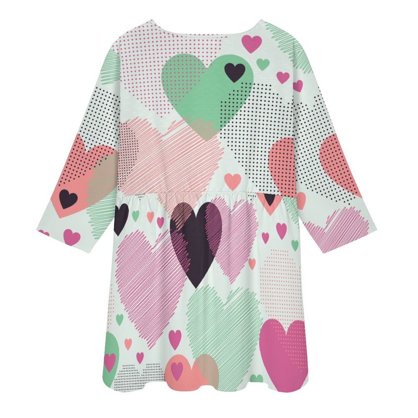 Custom V-Neck Slub Fabric Dress | Personalized Tunic with Photo
