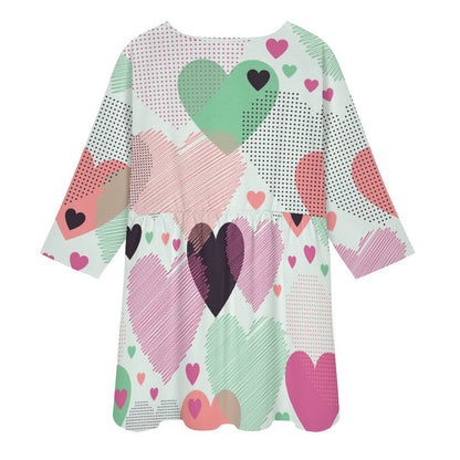 Custom V-Neck Slub Fabric Dress | Personalized Tunic with Photo