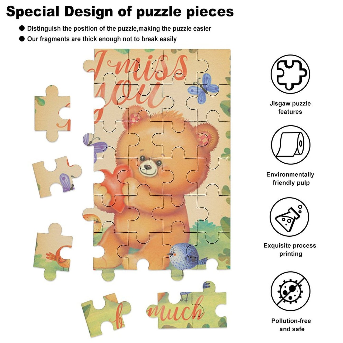 Custom Vertical Wooden Jigsaw Puzzle | Personalised Poplar Wood Gift