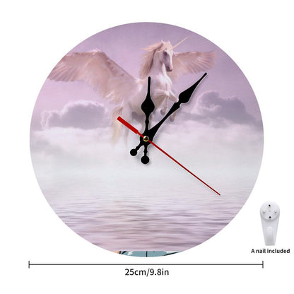 Custom Wall Clock Without Scale Personalized Clocks with Photo Text Logo Non-Ticking Clocks Silent Customize Gifts for Kitchen Bathroom Home Wedding Friend Family Lover Style 25*25cm