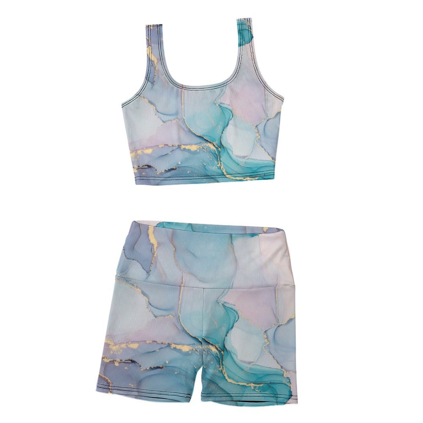 Custom Ribbed Yoga Set | 2-Piece Workout Outfit