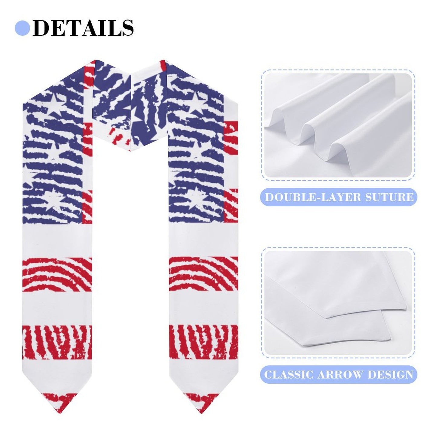 Custom V-Neck Graduation Stole | Personalized Satin Sash