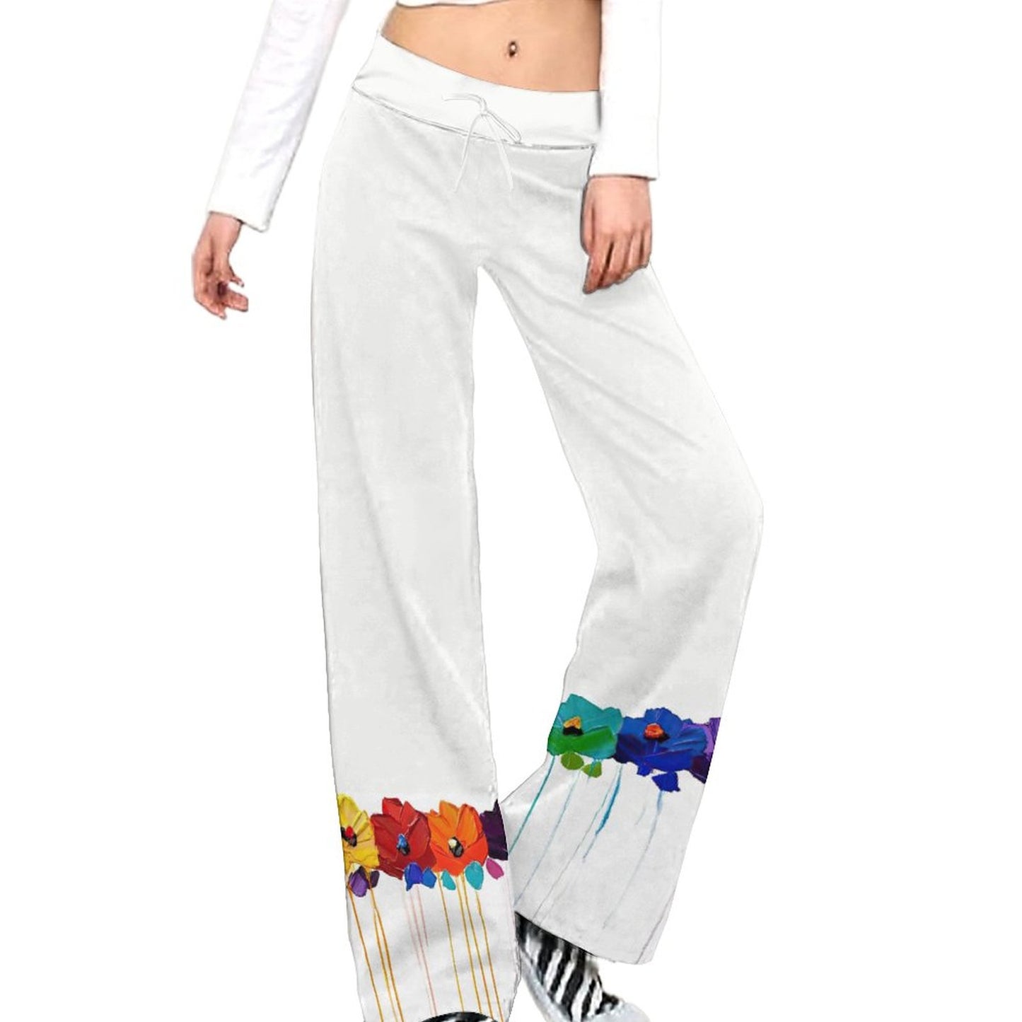 Custom Straight-Leg Drawstring Yoga Pants | Relaxed Fit Lounge Bottoms