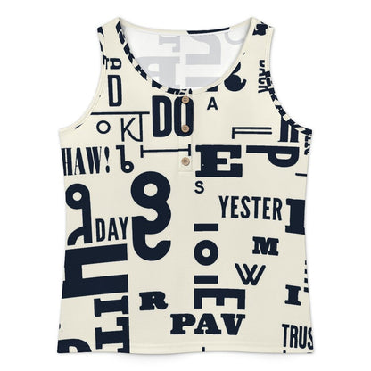 Custom Print Square Neck Button Tank Top for Women — S to 3XL