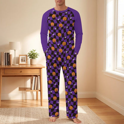Custom Men's Raglan Sleeve Pajama Set with Pockets