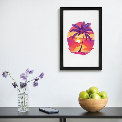 Custom Vertical Framed Canvas | Modern Black/Gold Wall Art