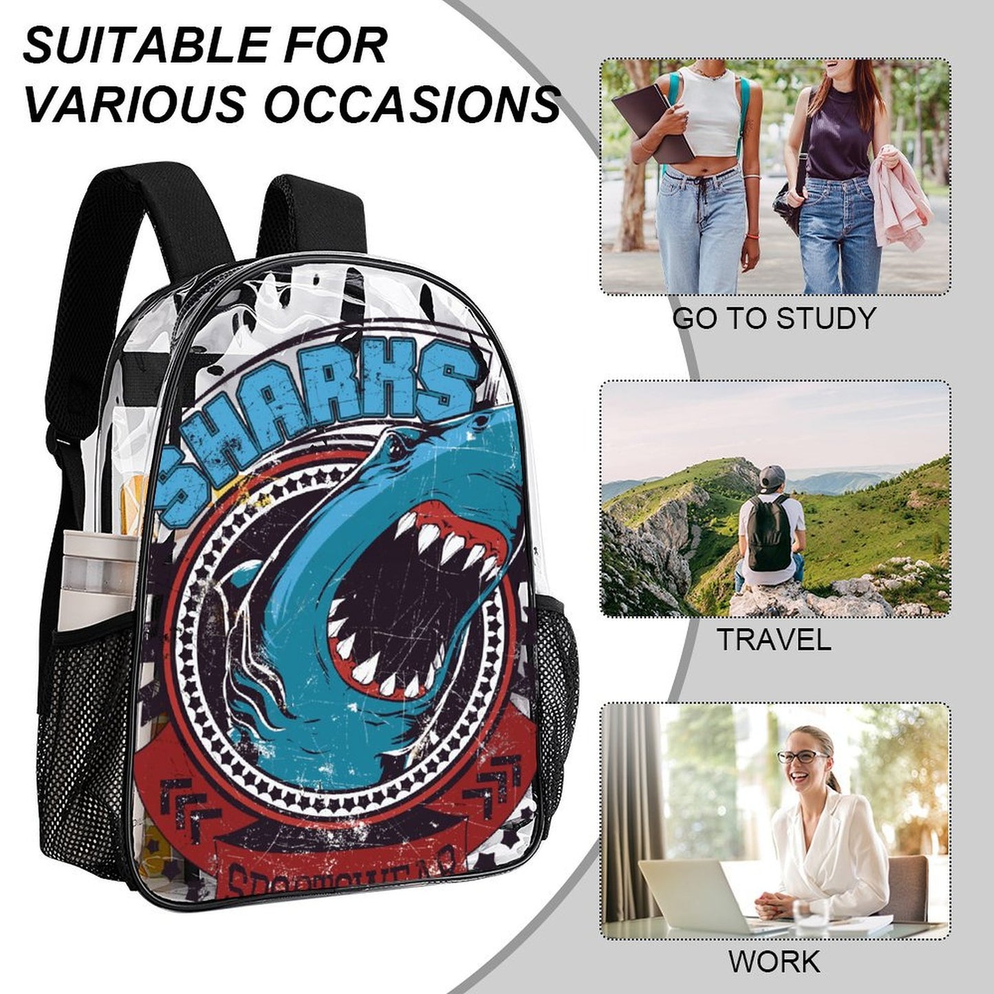 Custom Clear PVC Backpack (17-Inch) | Personalized Corporate Gift Bag