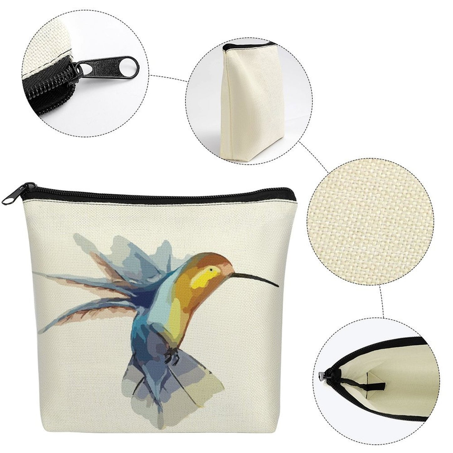 Custom Linen Cosmetic Bag | Personalized Photo Makeup Pouch