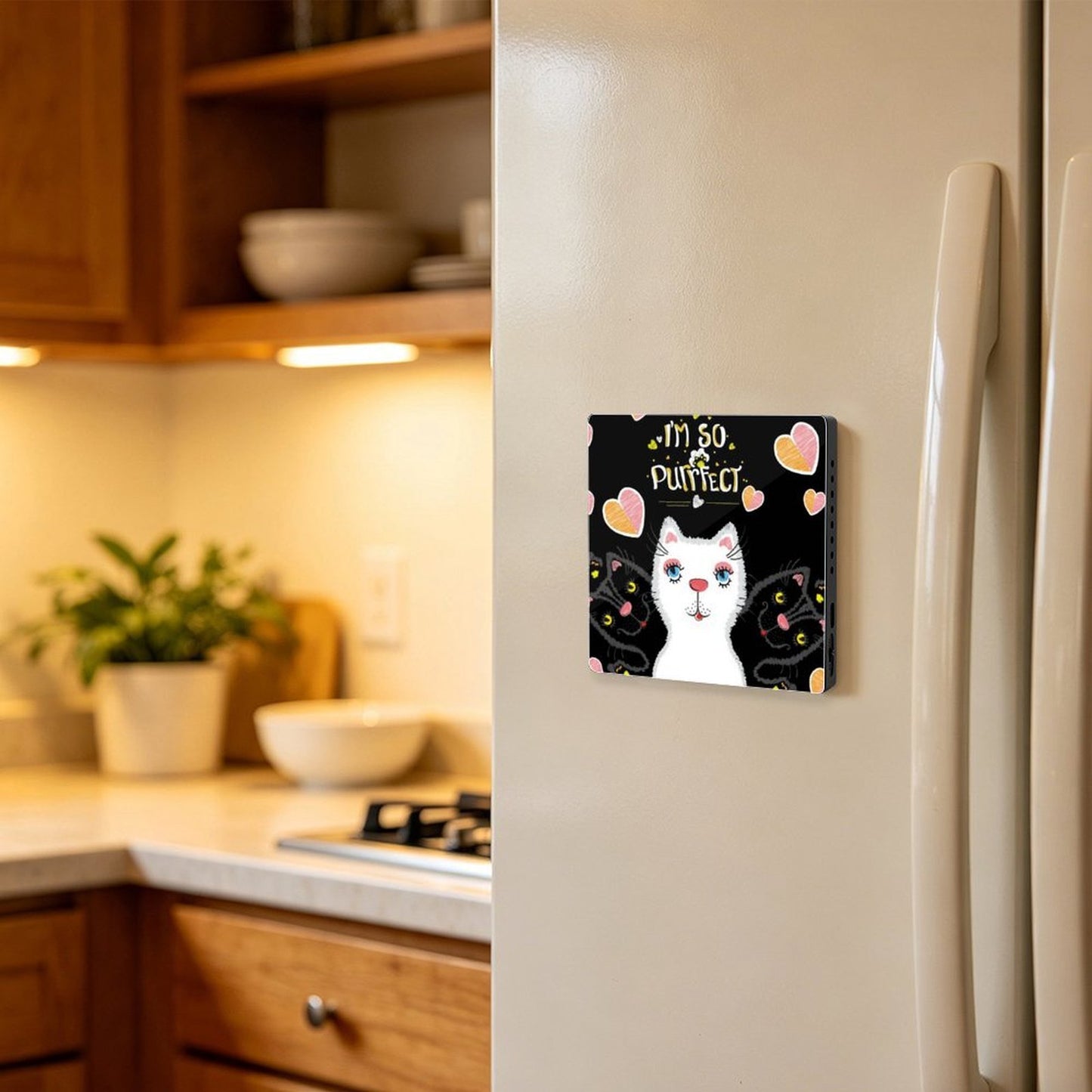 Customizable Acrylic Bluetooth Music Fridge Magnet with Rechargeable Battery and UV Print